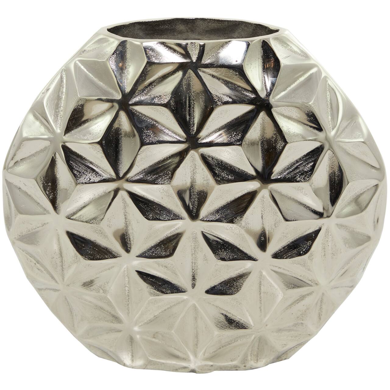 CosmoLiving by Cosmopolitan Aluminum Faceted Geometric Vase